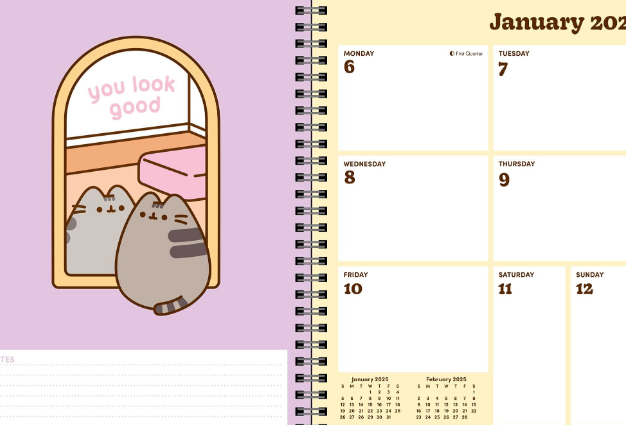 2025 16MO PUSHEEN WEEKLY PLANNER Manic Snail